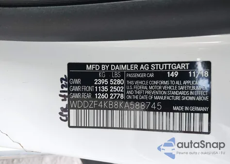 2019 Mercedes-Benz E 300 4Matic from USA, damaged, VIN WDDZF4KB8KA588745